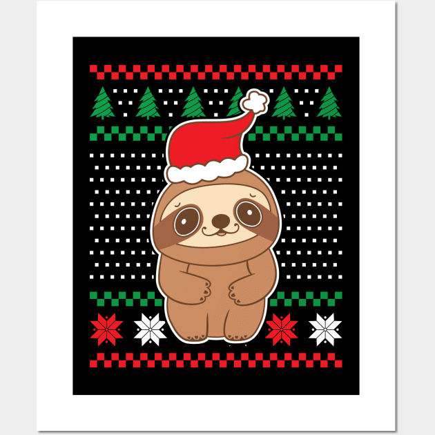 Ugly Christmas Sweaters Cute Sloth Wall Art by JS Arts